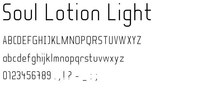 Soul Lotion Light font